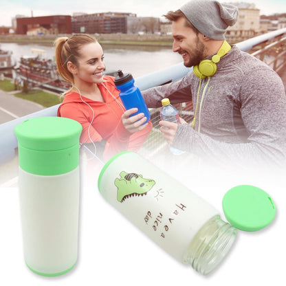 Outdoor Sport Glass water bottle 350ml leak proof BPA - free for travel cold and hot water glass water bottle with daily water intake for gym and children, Home, Travel, Office Use (350ml) - infinityexculsivestore.com