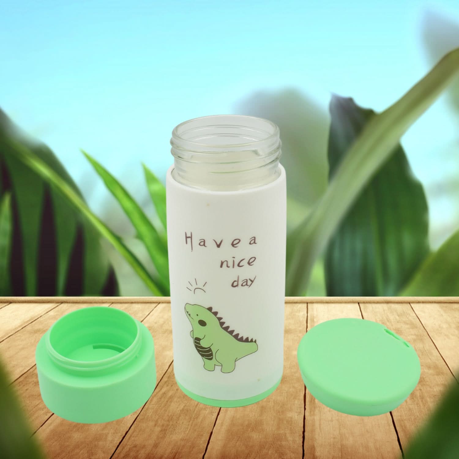 Outdoor Sport Glass water bottle 350ml leak proof BPA - free for travel cold and hot water glass water bottle with daily water intake for gym and children, Home, Travel, Office Use (350ml) - infinityexculsivestore.com