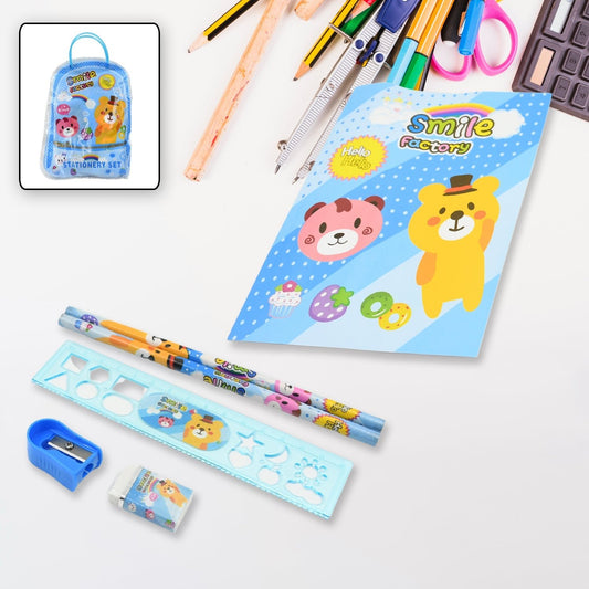 Stationery Kit for Kids - Stationery Set, Includes Wooden Pencil, Sharpener, Pencil and Eraser Set, Birthday Return Gift for Kids, Boys, Girls, 2 Pencil, 1 Scale, 1 Notebook,1 Sharpener, 1 Eraser & With Zip Bag (6 Pcs Set) - infinityexculsivestore.com