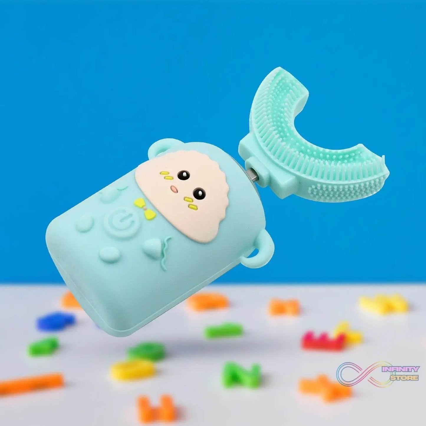 Electric Toothbrush With Light & Music, Kids U-Shaped 360Â° USB Rechargeable Plastic Automatic Toothbrush Portable Adjustable Cleaning Whitening Toothbrush with USB Charging Function Plastic + ABS for Kids - infinityexculsivestore.com