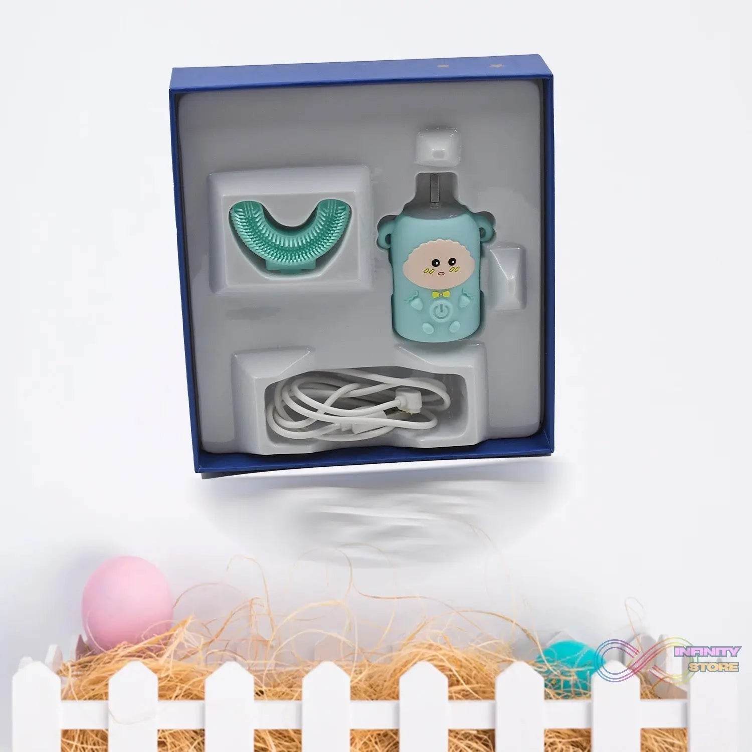 Electric Toothbrush With Light & Music, Kids U-Shaped 360Â° USB Rechargeable Plastic Automatic Toothbrush Portable Adjustable Cleaning Whitening Toothbrush with USB Charging Function Plastic + ABS for Kids - infinityexculsivestore.com
