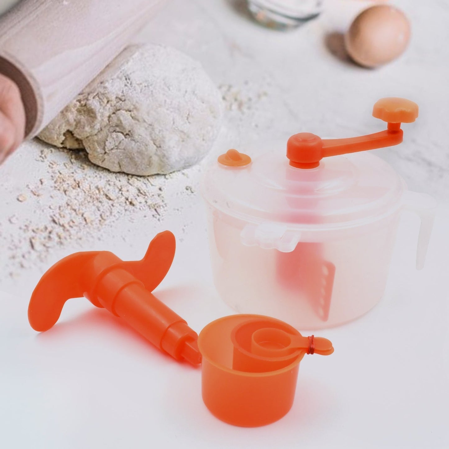 Miracle Atta Maker for Home 2 in 1 Ata Non - Electric Dough Flour Machine for Kitchen | Chakki Clear line Measuring Cups Set Bread Mixer May Vary Hand Tool Plastic Portable Dough Atta - infinityexculsivestore.com