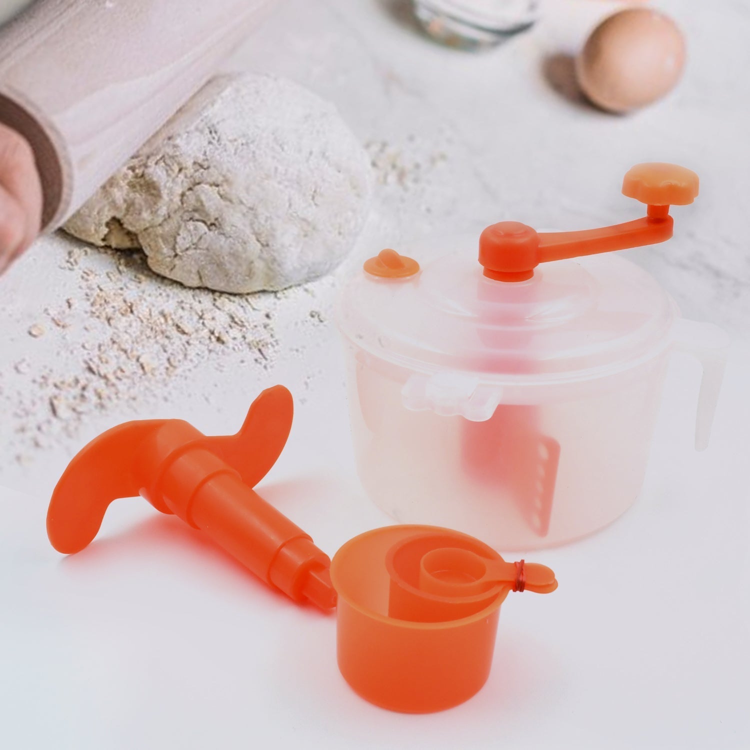 Miracle Atta Maker for Home 2 in 1 Ata Non - Electric Dough Flour Machine for Kitchen | Chakki Clear line Measuring Cups Set Bread Mixer May Vary Hand Tool Plastic Portable Dough Atta - infinityexculsivestore.com