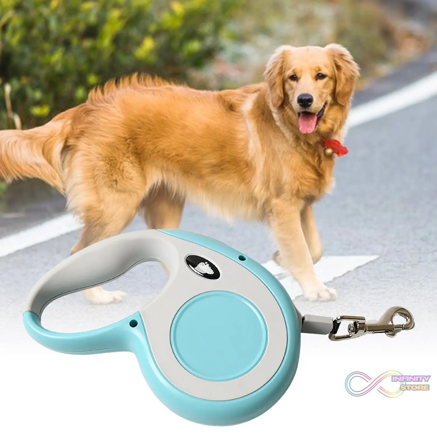 Retractable Dog Leash, Pet Walking Leash with Anti - Slip Handle, Strong Nylon Tape, Tangle - Free, One - Handed One Button Lock & Release, Suitable for Small / Medium Dog Or Cat, 16.5 ft (5 m)  - infinityexculsivestore.com