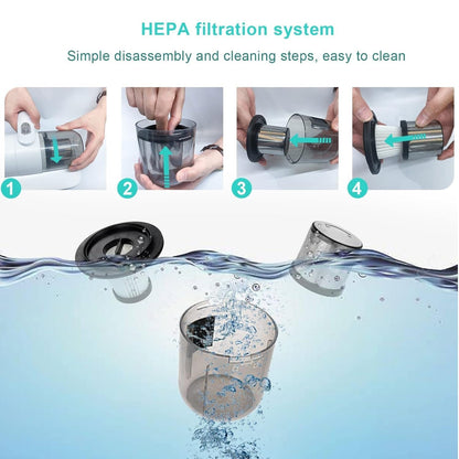 Powerful Suction Portable Handheld Vacuum Cleaner - Low Noise Vacuum Cleaner for Bed - Cordless Vacuum Cleaner for Car Seat Crevices Pillows, Mattresses, Sofas Wireless Anti Dust and Mite Cleaner - infinityexculsivestore.com