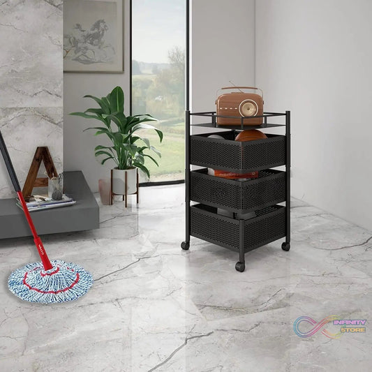 Metal High Quality Kitchen Trolley Kitchen Organizer Items and Kitchen Accessories Items for Kitchen Rack Square Design for Fruits & Vegetable Onion Storage Kitchen Trolley with Wheels (3 Layer) - infinityexculsivestore.com