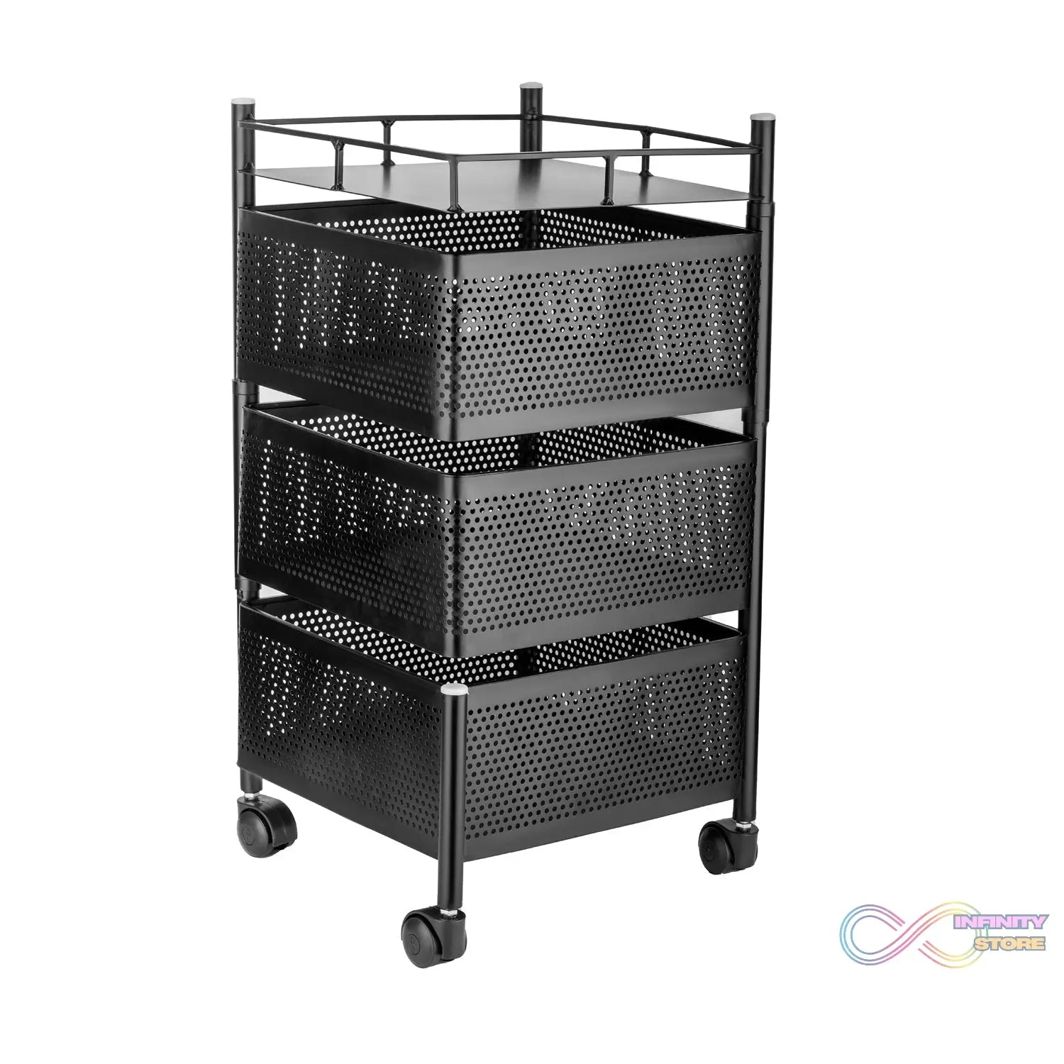 Metal High Quality Kitchen Trolley Kitchen Organizer Items and Kitchen Accessories Items for Kitchen Rack Square Design for Fruits & Vegetable Onion Storage Kitchen Trolley with Wheels (3 Layer) - infinityexculsivestore.com