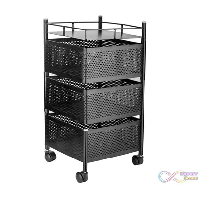 Metal High Quality Kitchen Trolley Kitchen Organizer Items and Kitchen Accessories Items for Kitchen Rack Square Design for Fruits & Vegetable Onion Storage Kitchen Trolley with Wheels (3 Layer) - infinityexculsivestore.com