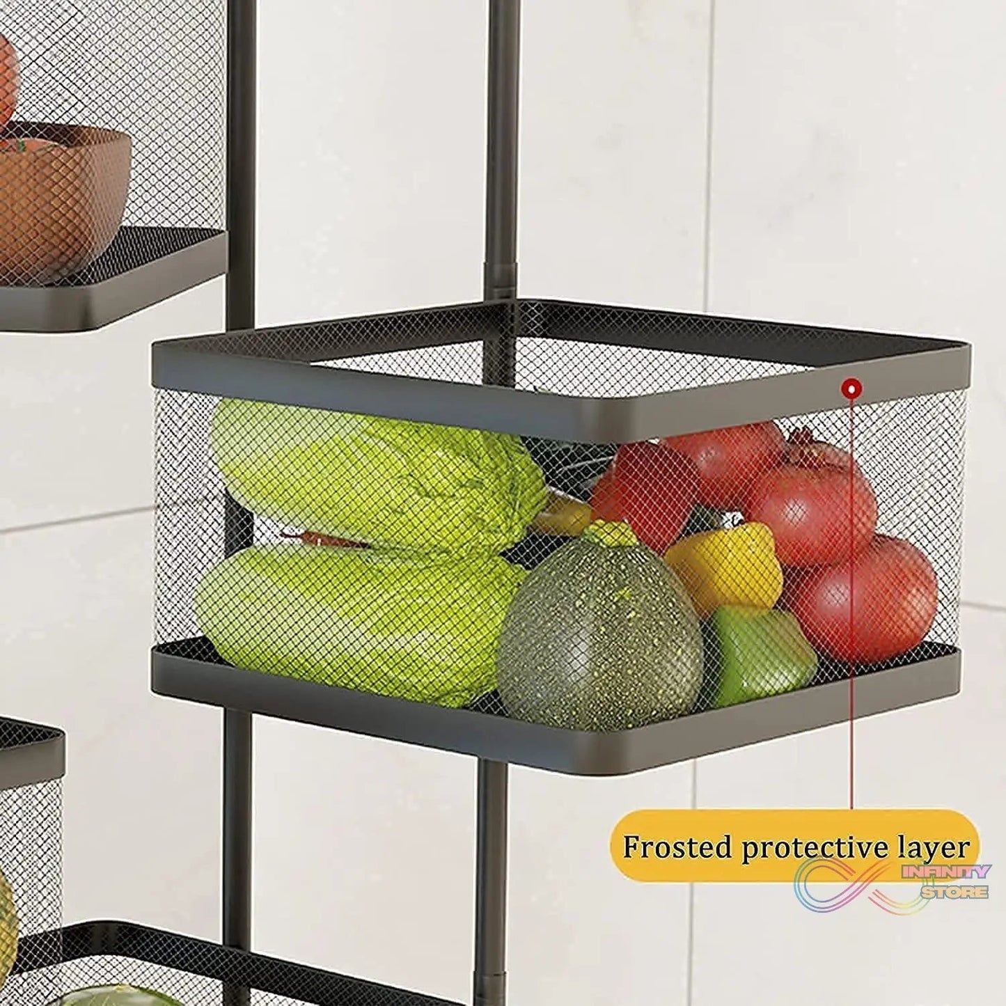 Metal High Quality Kitchen Trolley Kitchen Organizer Items and Kitchen Accessories Items for Kitchen Rack Square Design for Fruits & Vegetable Onion Storage Kitchen Trolley with Wheels (3 Layer) - infinityexculsivestore.com