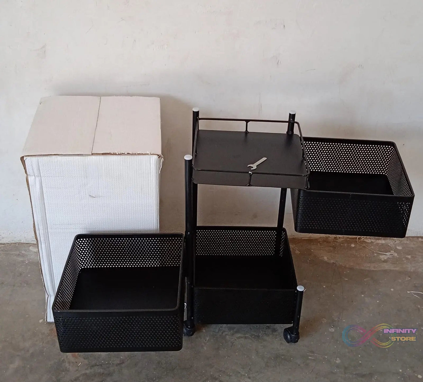 Metal High Quality Kitchen Trolley Kitchen Organizer Items and Kitchen Accessories Items for Kitchen Rack Square Design for Fruits & Vegetable Onion Storage Kitchen Trolley with Wheels (3 Layer) - infinityexculsivestore.com