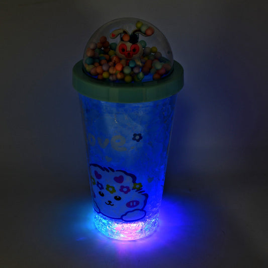 LED Light Unicorn Sipper Water Bottle Mason Jar Tumbler with Straw for Kids Glitter Sipper with Toy Drinking Cups for Boys and Girls School/Tuition/Gym/ Picnic, Kids and Adults, Birthday Return Gifts - infinityexculsivestore.com