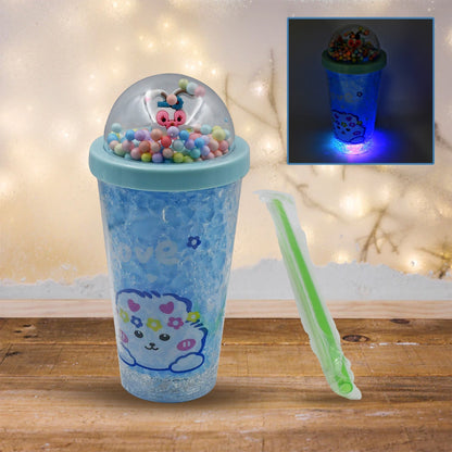 LED Light Unicorn Sipper Water Bottle Mason Jar Tumbler with Straw for Kids Glitter Sipper with Toy Drinking Cups for Boys and Girls School/Tuition/Gym/ Picnic, Kids and Adults, Birthday Return Gifts - infinityexculsivestore.com