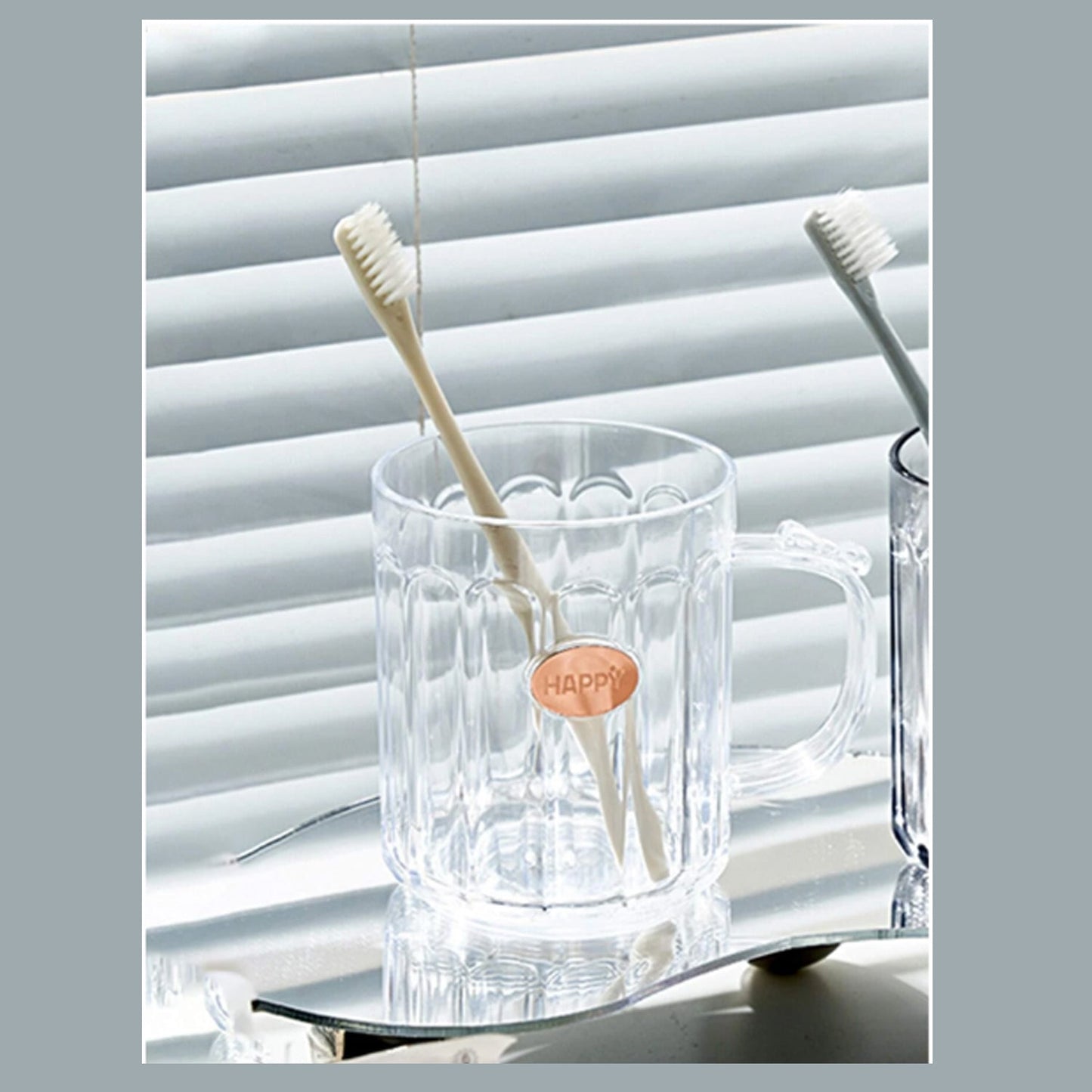 Multi - Purpose Plastic Cup, Toothpaste Holder Bathroom Cup Bathroom Cup With Slot Handle Mug Environmental Friendly Festival for Outdoor for Household Gift For Anniversary and Birthday, (1 Pc) - infinityexculsivestore.com