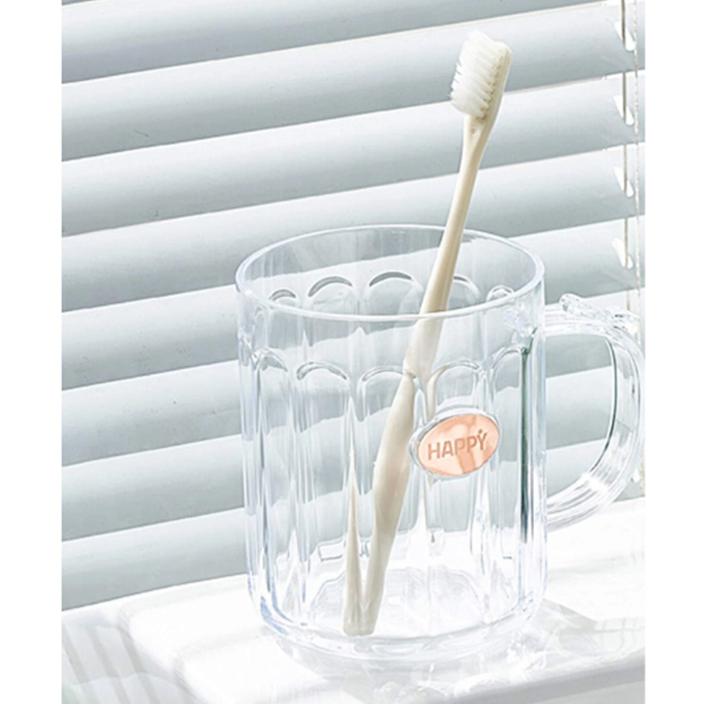 Multi - Purpose Plastic Cup, Toothpaste Holder Bathroom Cup Bathroom Cup With Slot Handle Mug Environmental Friendly Festival for Outdoor for Household Gift For Anniversary and Birthday, (1 Pc) - infinityexculsivestore.com