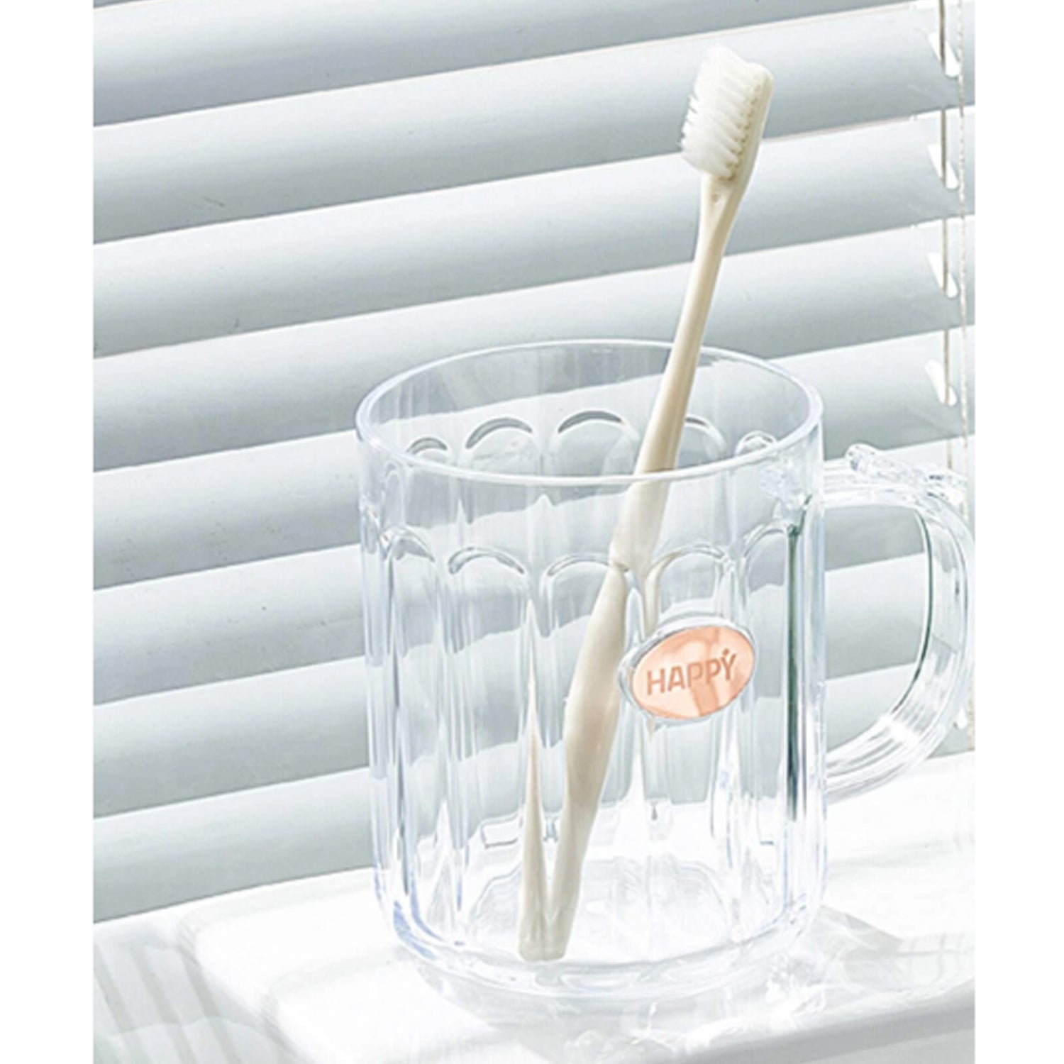 Multi - Purpose Plastic Cup, Toothpaste Holder Bathroom Cup Bathroom Cup With Slot Handle Mug Environmental Friendly Festival for Outdoor for Household Gift For Anniversary and Birthday, (1 Pc) - infinityexculsivestore.com