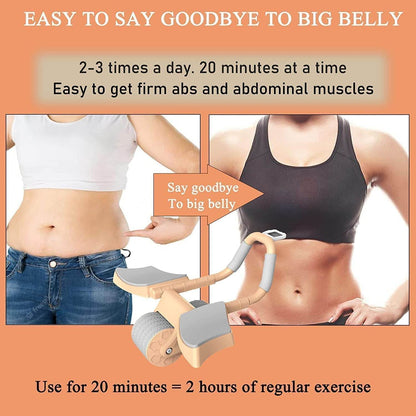 Automatic Rebound Abdominal Wheel, Ab Roller Wheel with Timer Elbow Support for Beginners, Exercise Double Wheel with Knee Mat Holder for Body Fitness Strength Training Home Gym - infinityexculsivestore.com