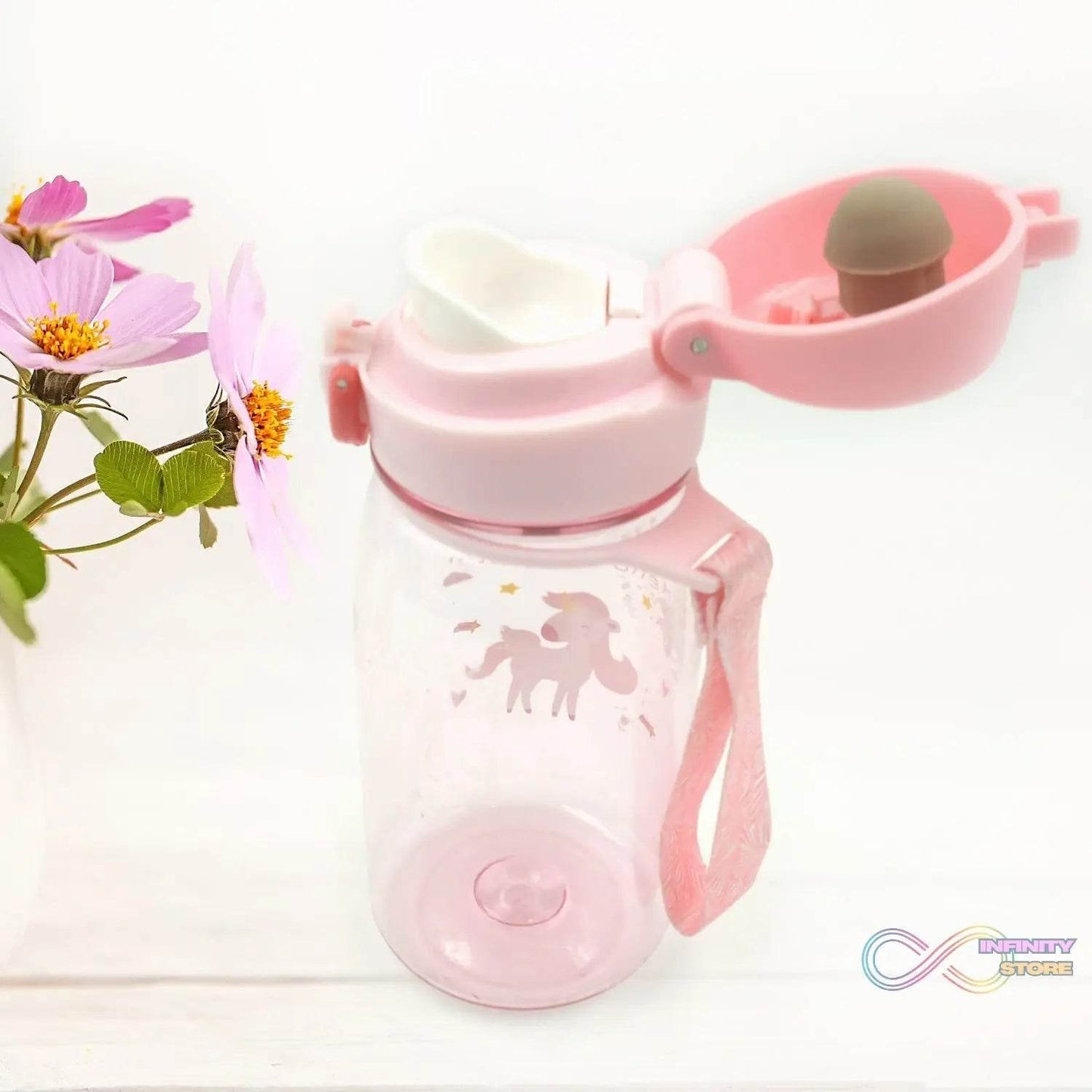 400ML Capacity Plastic Water Bottle Animal Printed | Office Bottle | Gym Bottle | Home | Kitchen | Leakproof and BPA Free Drinks Bottle | Water Drink Juice Bottle BPA Free Leak-Free Lightweight ( 400 ML ) - infinityexculsivestore.com