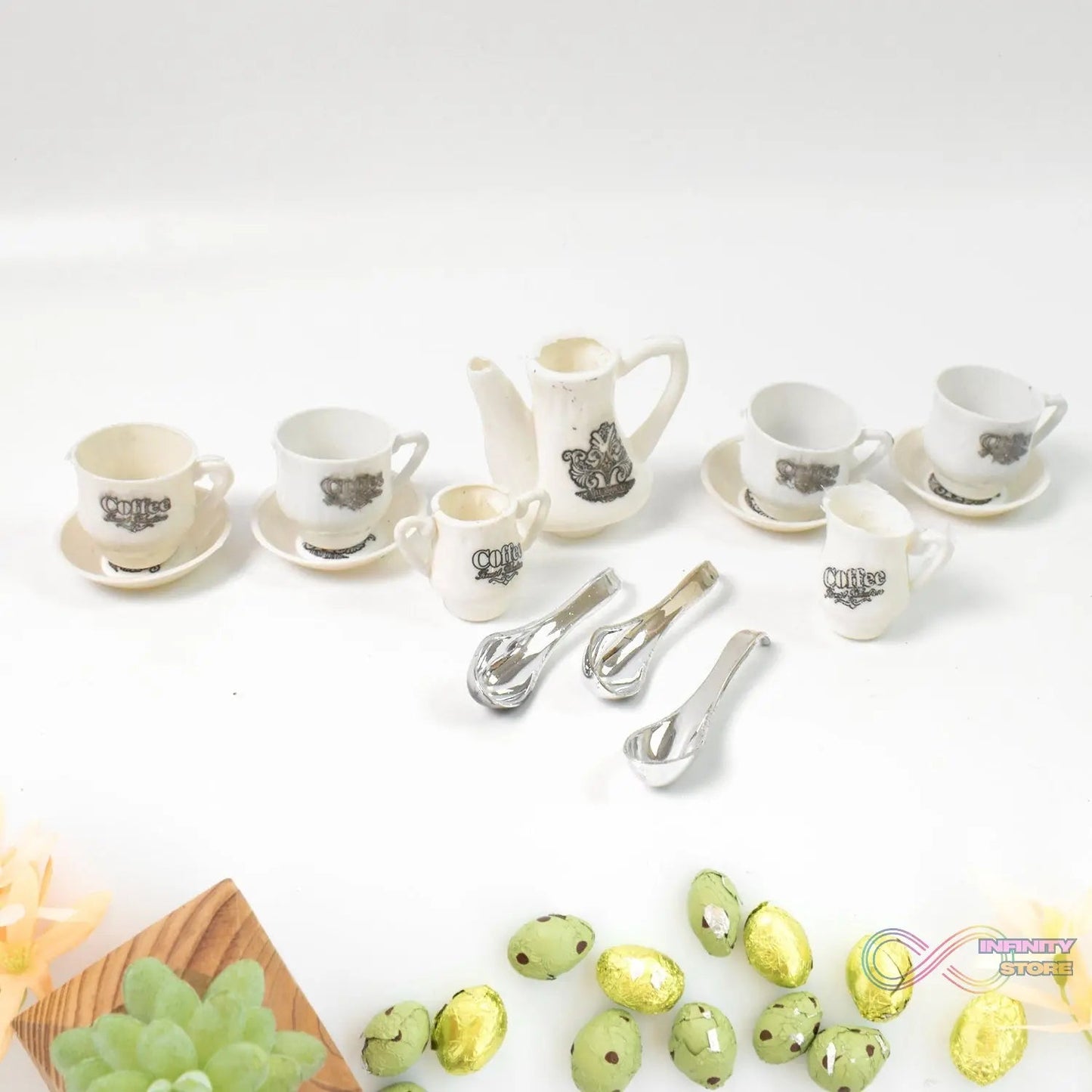 ﻿Tickles Tea toy Set | Coffee Kitchen Plastic Set Toy for Kids, Boys & Girls (14 Pcs / Mix Size & Design) - infinityexculsivestore.com