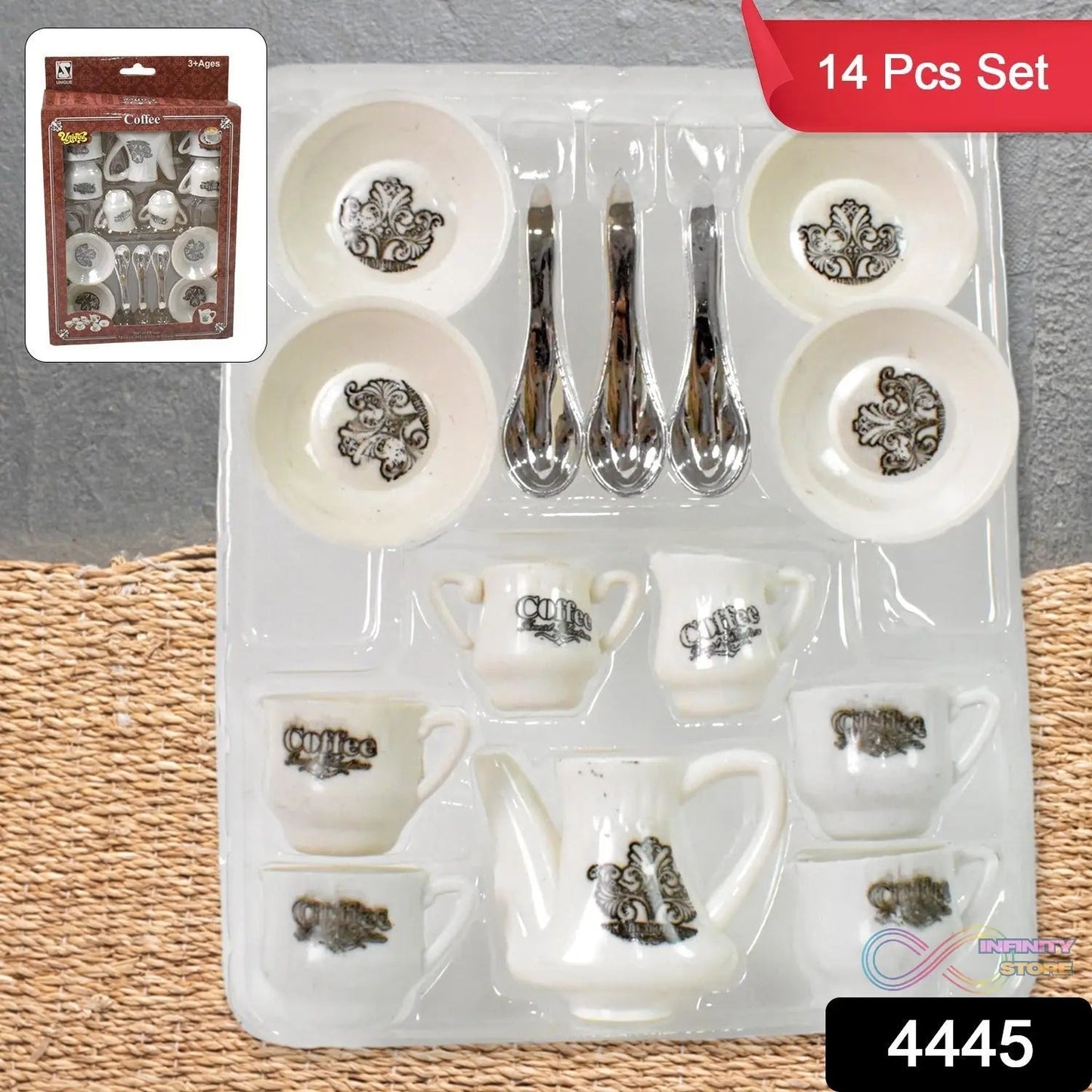 ﻿Tickles Tea toy Set | Coffee Kitchen Plastic Set Toy for Kids, Boys & Girls (14 Pcs / Mix Size & Design) - infinityexculsivestore.com