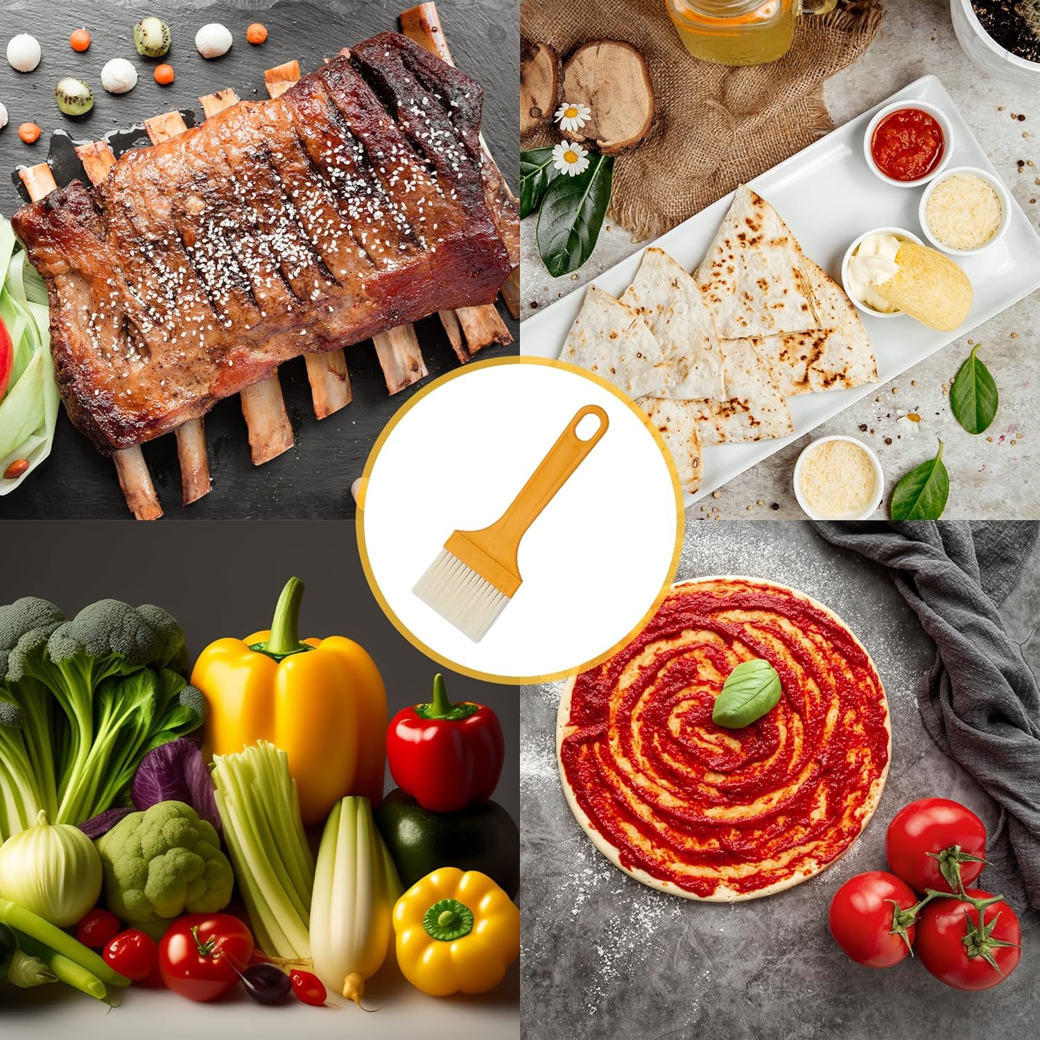 Multifunction Basting Brush for Cooking Pastry Brush Baking Food Butter Brush Dusting Brush for Cooking Grease Brush for Baking Dishwasher Safe Grilling / Hairbrush / Corn (1 Pc ) - infinityexculsivestore.com