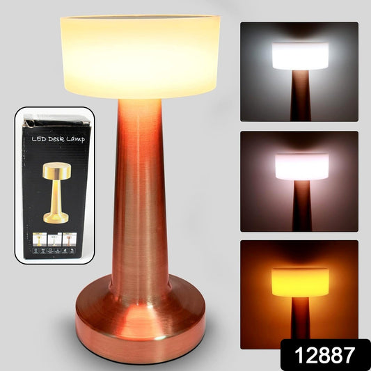LED Lamp with Touch Control | Decorative Desk Lamp, Portable Metal LED Table Lamp, USB Rechargeable, 3 Color, 3 Levels Brightness, Dimmable Eye Protection Modern Lamp for Home Decor Party Kids Room Bedroom (1 Pc) - infinityexculsivestore.com