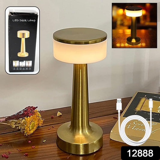 LED Lamp with Touch Control | Decorative Desk Lamp, Portable Metal LED Table Lamp, USB Rechargeable, 3 Color, 3 Levels Brightness, Dimmable Eye Protection Modern Lamp for Home Decor Party Kids Room Bedroom (1 Pc) - infinityexculsivestore.com