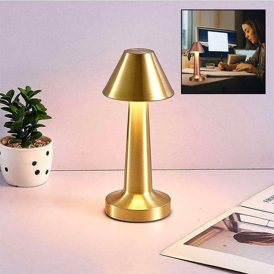 LED Lamp with Touch Control | Decorative Desk Lamp, Portable Metal LED Table Lamp, USB Rechargeable, 3 Color, 3 Levels Brightness, Dimmable Eye Protection Modern Lamp for Home Decor Party Kids Room Bedroom (1 Pc) - infinityexculsivestore.com