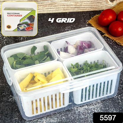 Fridge Storage Boxes Freezer Storage Containers, Container for Kitchen Storage Set, Storage in Kitchen, Vegetable Storage, Draining Crisper Refrigerator Food Box (1 Pc) - infinityexculsivestore.com