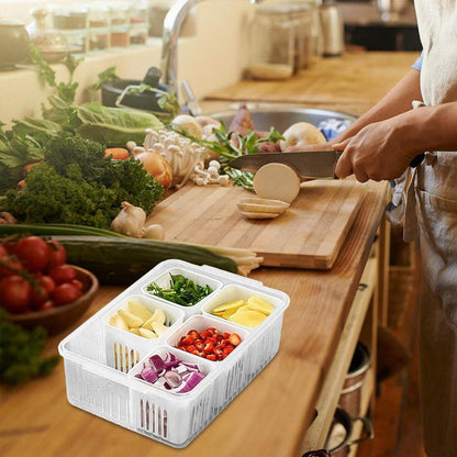 Fridge Storage Boxes Freezer Storage Containers, Container for Kitchen Storage Set, Storage in Kitchen, Vegetable Storage, Draining Crisper Refrigerator Food Box (1 Pc) - infinityexculsivestore.com