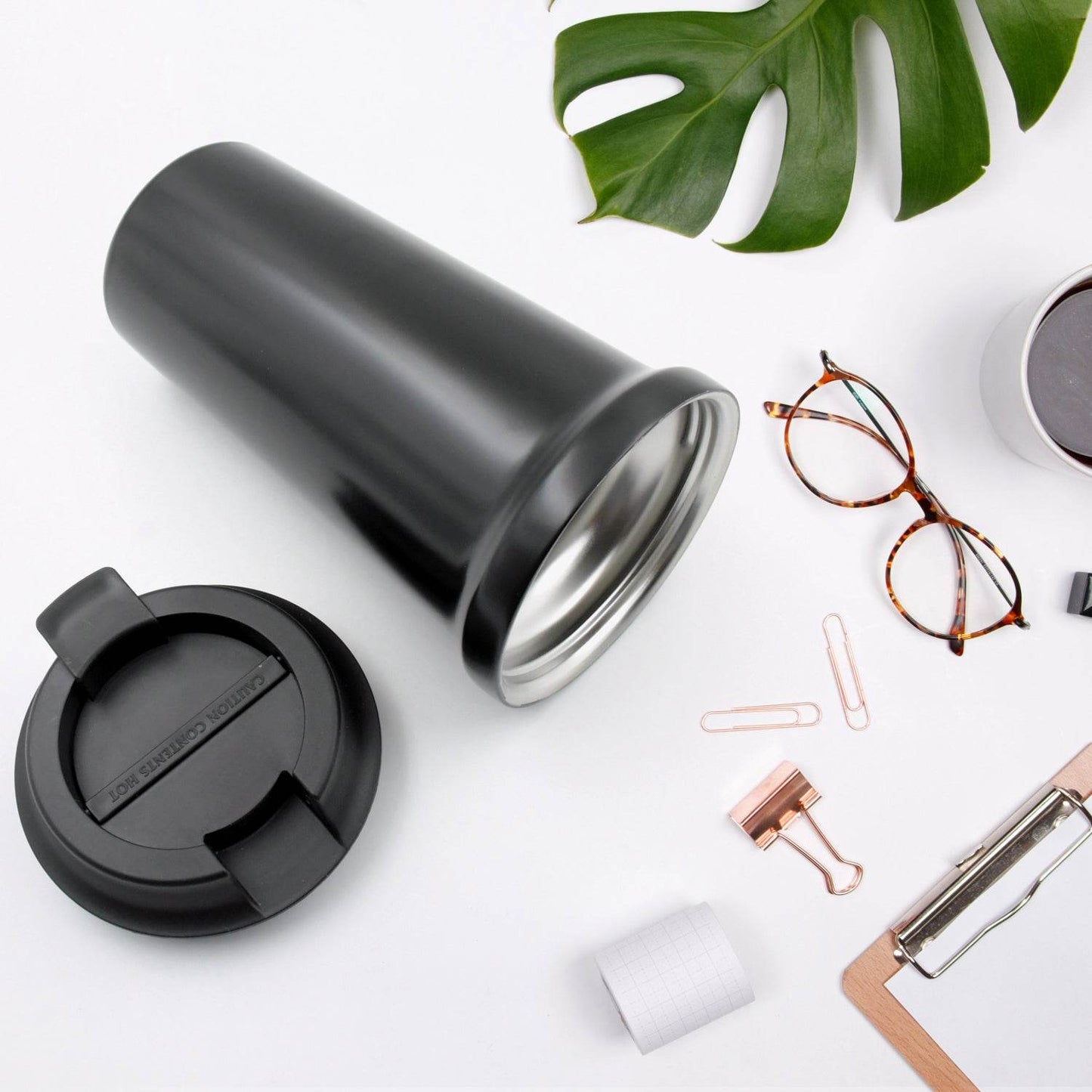 Inside Stainless Steel & Outside Plastic Vacuum Insulated Insulated Coffee Cups Double Walled Travel Mug, Car Coffee Mug with Leak Proof Lid Reusable Thermal Cup for Hot Cold Drinks Coffee, Tea (1 Pc) - infinityexculsivestore.com