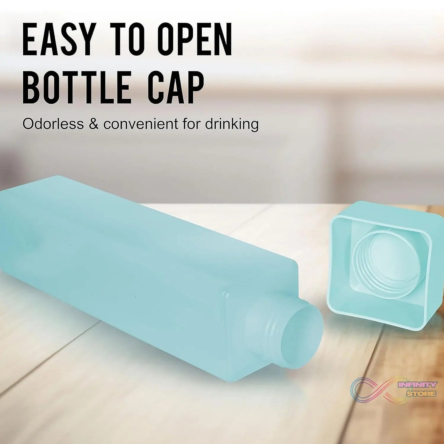 Large Capacity Plastic Water Bottle | Office Bottle | Gym Bottle | Home | Kitchen | Leakproof and BPA Free Drinks Bottle | Square Water Drink Juice Bottle Wide - Mouth BPA Free Leak - Free Lightweight (1 pc / Mix Color / 1000 ML Approx) - infinityexculsivestore.com