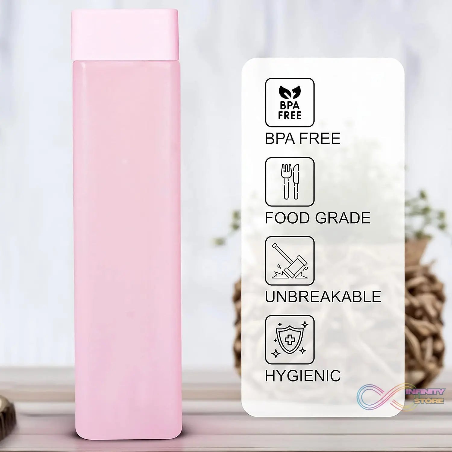 Large Capacity Plastic Water Bottle | Office Bottle | Gym Bottle | Home | Kitchen | Leakproof and BPA Free Drinks Bottle | Square Water Drink Juice Bottle Wide - Mouth BPA Free Leak - Free Lightweight (1 pc / Mix Color / 1000 ML Approx) - infinityexculsivestore.com