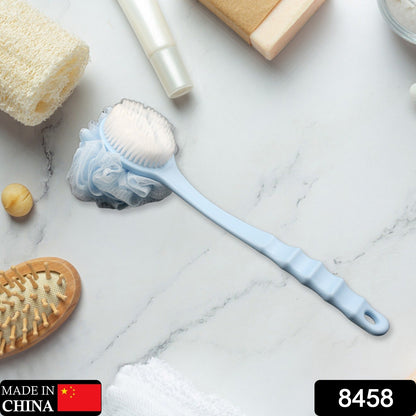 Long Handle Shower Puff Pouf Sponge Exfoliating Mesh Brush Scrubber,Bath Loofah Bath Scrubber for Body Shower Loofah Brushes, Body Bath Brush for Women and Men, Bathroom Shower Accessories (Mix 1 Pc) - infinityexculsivestore.com