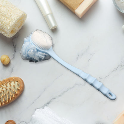 Long Handle Shower Puff Pouf Sponge Exfoliating Mesh Brush Scrubber,Bath Loofah Bath Scrubber for Body Shower Loofah Brushes, Body Bath Brush for Women and Men, Bathroom Shower Accessories (Mix 1 Pc) - infinityexculsivestore.com
