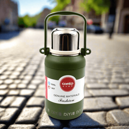 Stainless Steel Vacuum Insulated Water Bottle / Cup | Leak Proof Flask for Tea Coffee | Reusable Water Bottle with Hanging Strap | Bottle for Hot & Cold Drinks Wide Mouth Water Flask (900 ML / Mix Color) - infinityexculsivestore.com