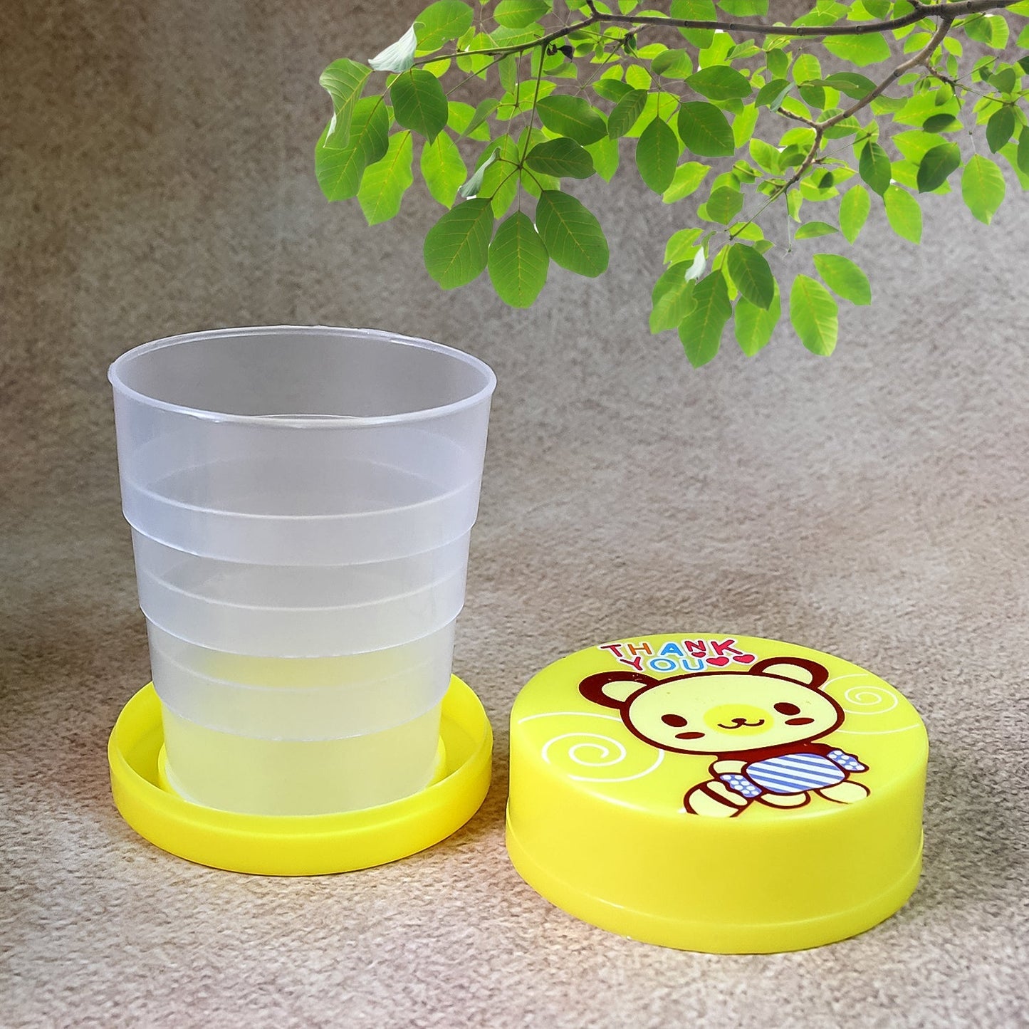 Portable Travelling Cup/Tumbler With Lid Folding / Pocket Glass for Travelling, Water Cup for Kids Walker, Folding Camping Cup with Lids Expandable Drinking Cup Folding Cup for Kids, Travel - (Pack of 1) - infinityexculsivestore.com