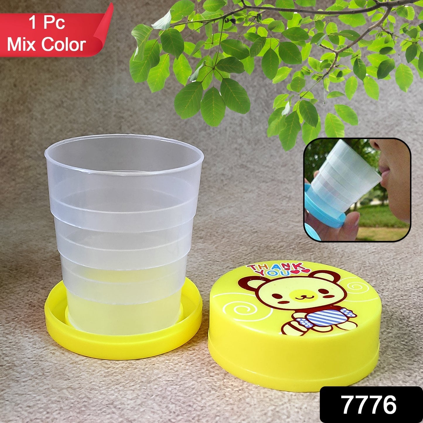 Portable Travelling Cup/Tumbler With Lid Folding / Pocket Glass for Travelling, Water Cup for Kids Walker, Folding Camping Cup with Lids Expandable Drinking Cup Folding Cup for Kids, Travel - (Pack of 1) - infinityexculsivestore.com