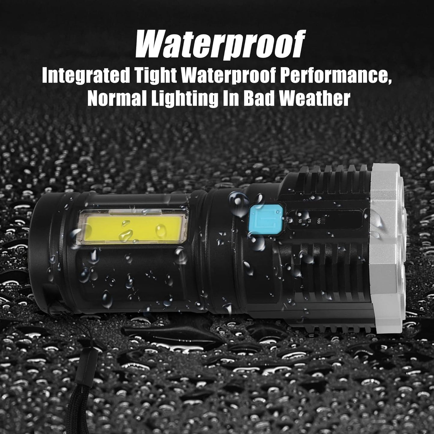 Multifunctional Strong 4 LED Torch Light, Portable Rechargeable Flashlight Long Distance Beam Range 800 Lumens COB Light 4 Mode Emergency for Hiking, Walking, Camping (4 LED Torch) - infinityexculsivestore.com