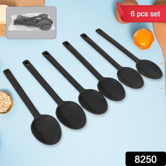 Multipurpose Silicone Spoon, Silicone Basting Spoon Non - Stick Kitchen Utensils Household Heat - Resistant Non Stick Spoons Kitchen Cookware Items For Cooking and Baking (6 Pcs Set) - infinityexculsivestore.com