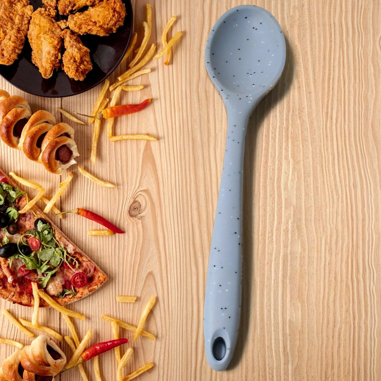 Multipurpose Silicone Spoon, Silicone Basting Spoon Non - Stick Kitchen Utensils Household Heat - Resistant Non Stick Spoons Kitchen Cookware Items For Cooking and Baking (6 Pcs Set) - infinityexculsivestore.com