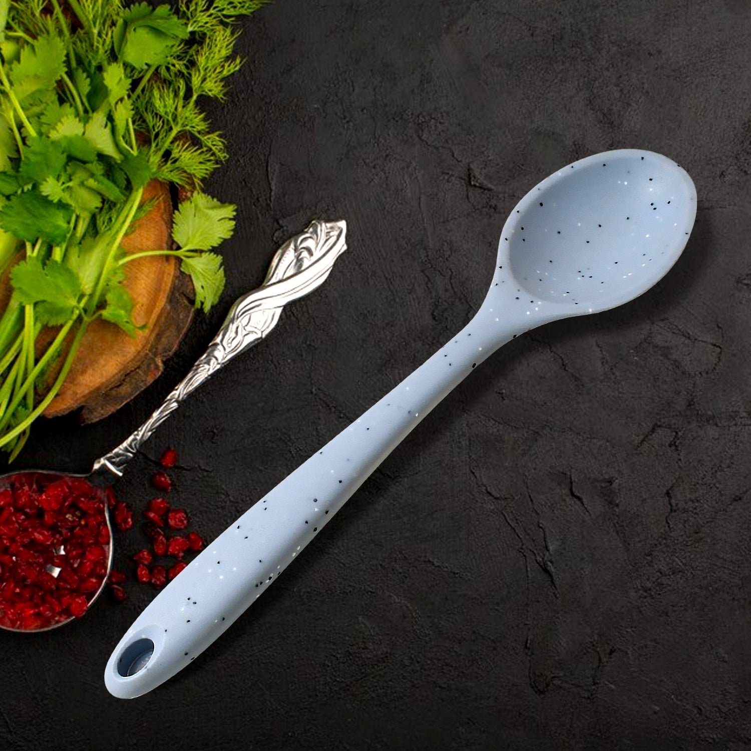 Multipurpose Silicone Spoon, Silicone Basting Spoon Non - Stick Kitchen Utensils Household Heat - Resistant Non Stick Spoons Kitchen Cookware Items For Cooking and Baking (6 Pcs Set) - infinityexculsivestore.com