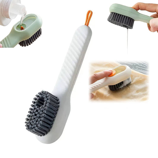 Multifunctional Scrubbing Brush with Liquid / Soap Dispenser, Cleaning Brush with Liquid / Soap Dispenser, Shoe Brush for Cleaning, Cloth Cleaning Brush with Handle Liquid Shoe Brush For Shoe Clothes (1 Pc) - infinityexculsivestore.com