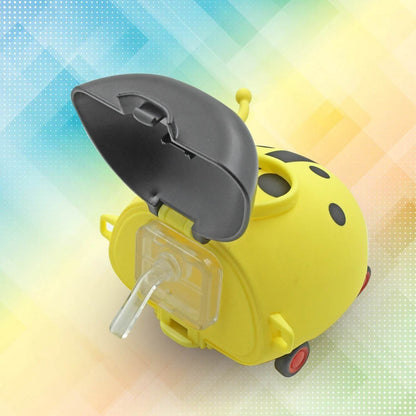 Cute Plastic Bug Shape Water Bottle with adjustable shoulder strap, 4 wheel & Straw, portable drinking cup Water Bottle For Kids | Water Bottle | Return Gift For Kids | Water Bottle With Straw | School Kinds Water Bottle (1 Pc) - infinityexculsivestore.com