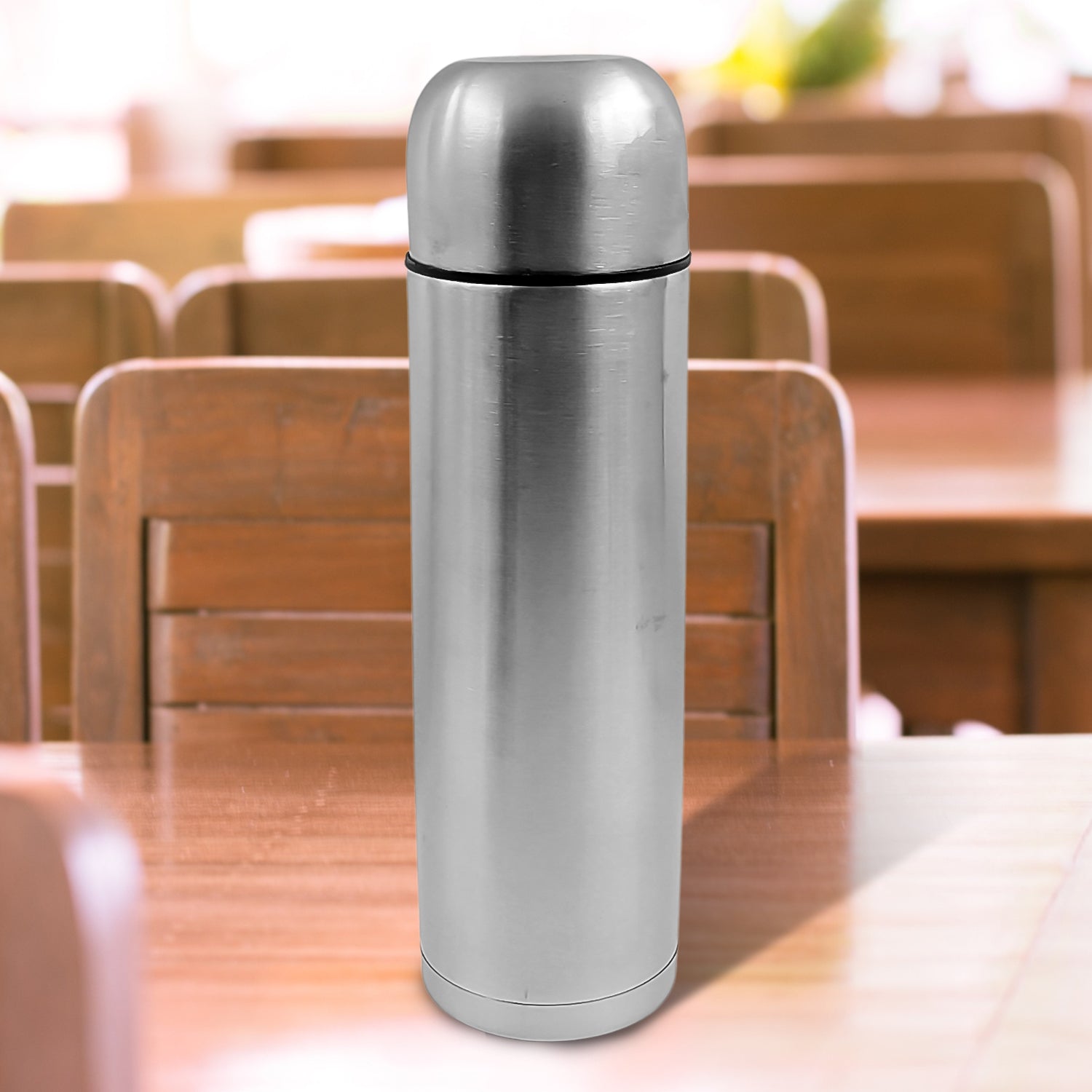 Vacuum Flask Without Cover, 18/8 Stainless Steel | Hot and Cold Water Bottle with Push - Down Lid | Double Walled Stainless Steel Bottle for Travel, Home, Office, School, Picnic (750 ML / Without Cover) - infinityexculsivestore.com