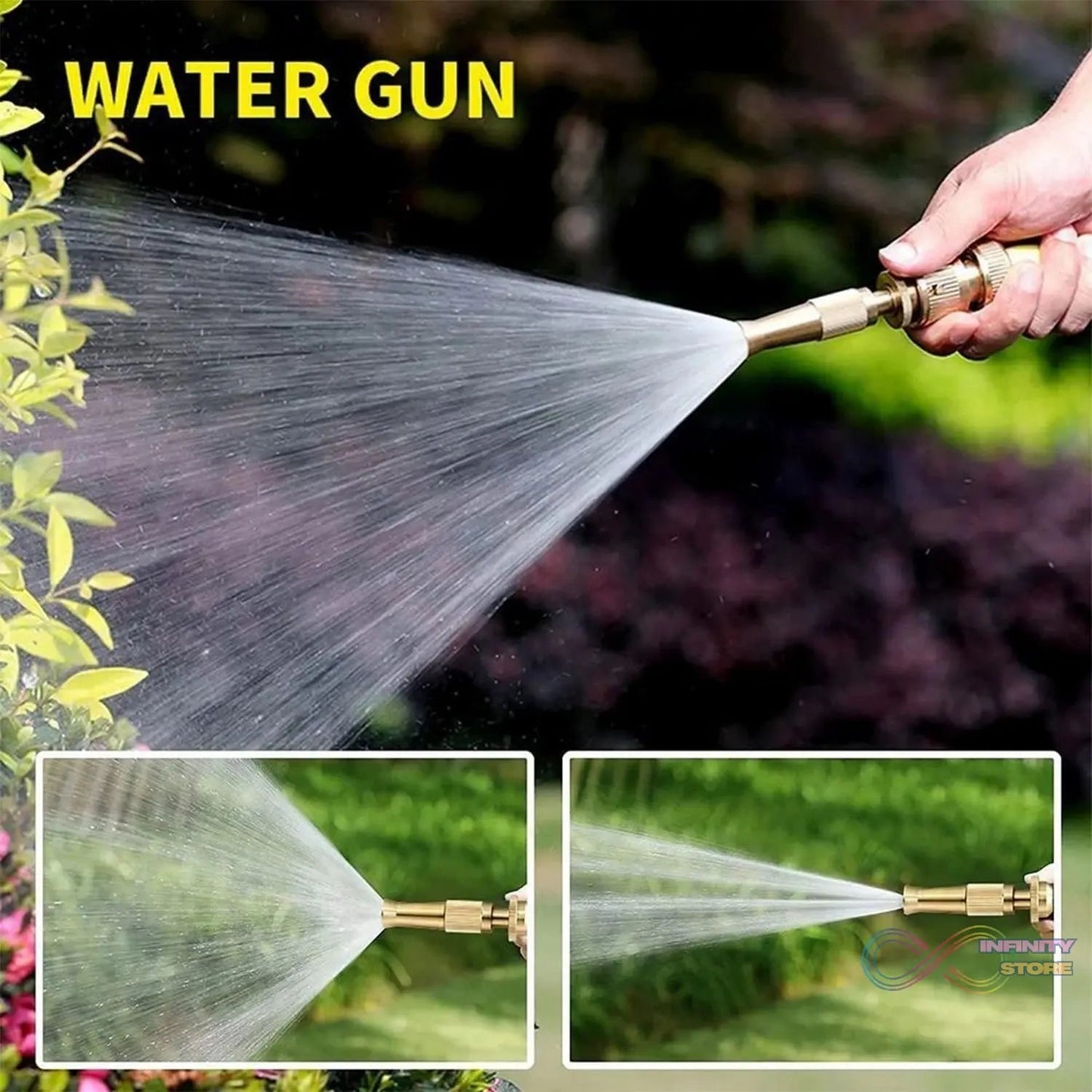 water spray nozzle for water pipe booster nozzle for car wash nozzle with high pressure water adjustable brass nozzle water spray gun for gardening watering tools - infinityexculsivestore.com
