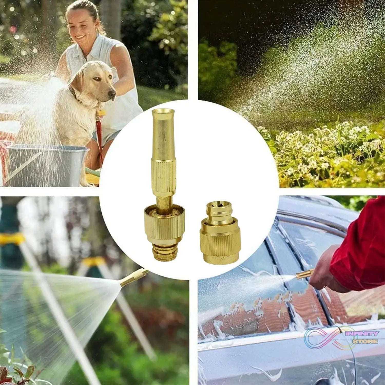 water spray nozzle for water pipe booster nozzle for car wash nozzle with high pressure water adjustable brass nozzle water spray gun for gardening watering tools - infinityexculsivestore.com