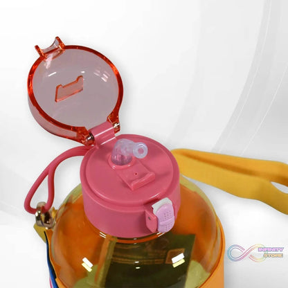 Cute Plastic Water Bottle with adjustable shoulder strap, Straw and Rubber Grip potable drinking cup Water Bottle For Kids | Water Bottle | Return Gift For Kids, Adults | School Water Bottle (1 Pc / 750 ML) - infinityexculsivestore.com