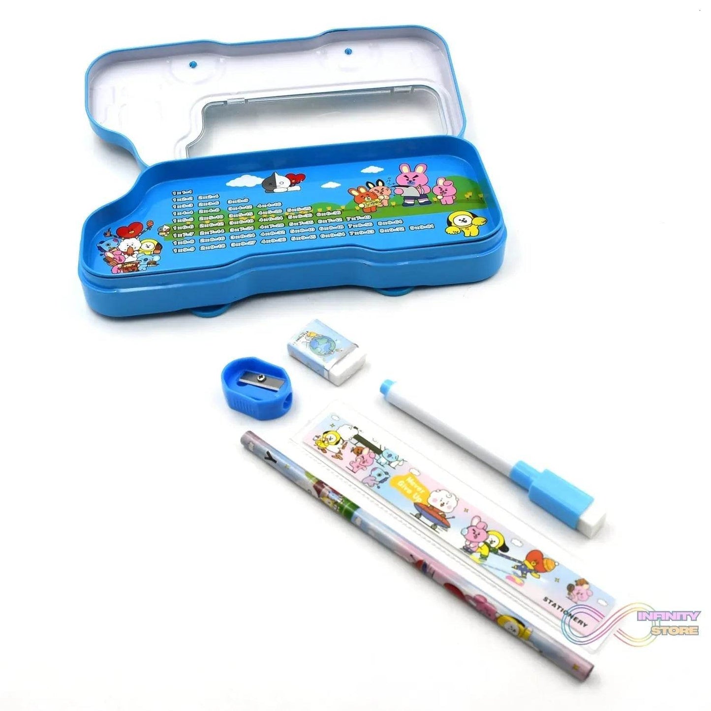 Bus Shape Compass Box for Boys, Kids School Accessories | Pencil Box with Wheels for Girls and Kids, String Operated Case Students School Supplies - Stationery Set Organizer Birthday Return Gift for Kids - infinityexculsivestore.com