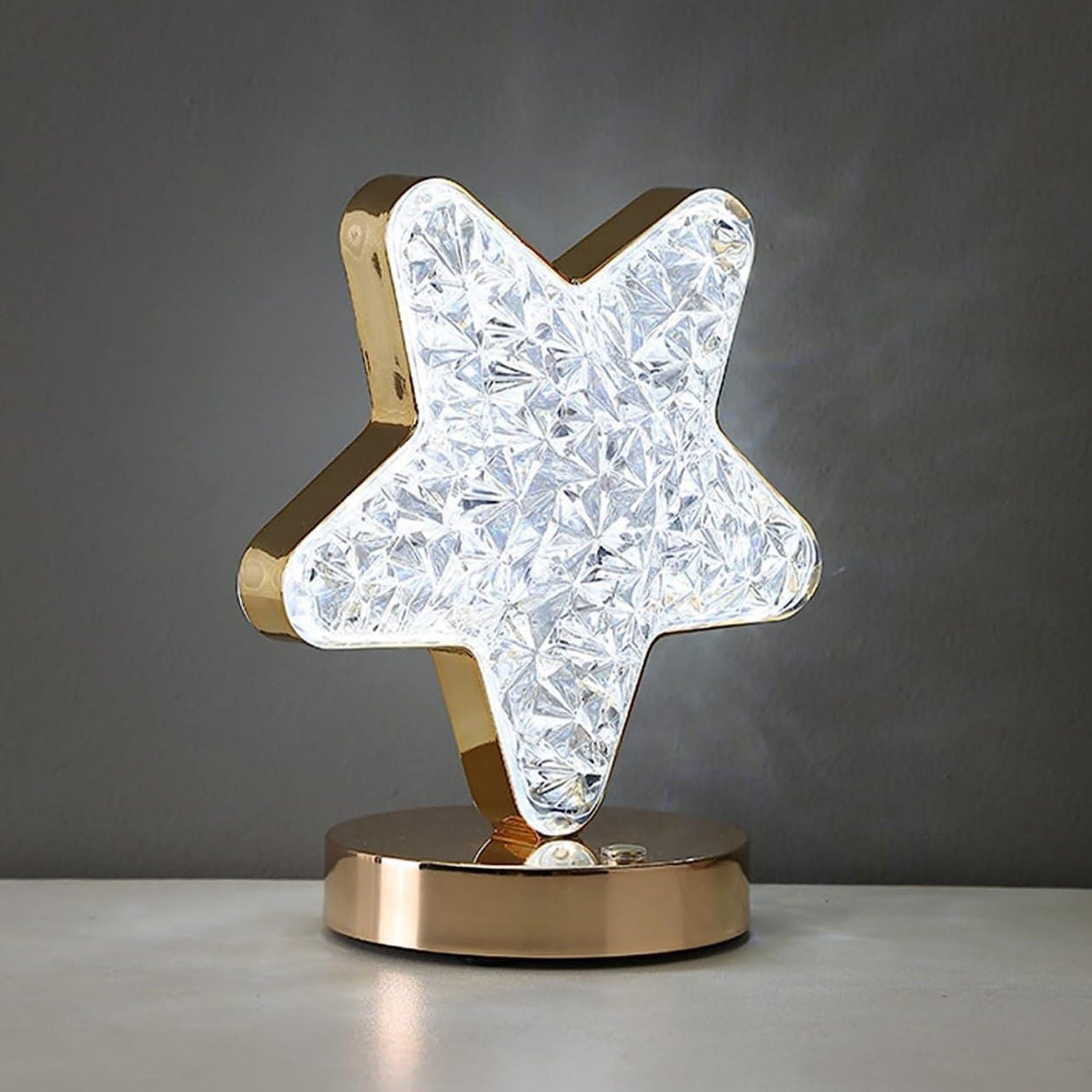 Star Shape Crystal Diamond Lamp Cordless Luxury Lamp with USB Rechargeable, 3 - Way Dimmable & Touch Control Decorative Nightstand Lamp for Bedroom, Living Room, Party, Restaurant Decor (1 Pc ) - infinityexculsivestore.com