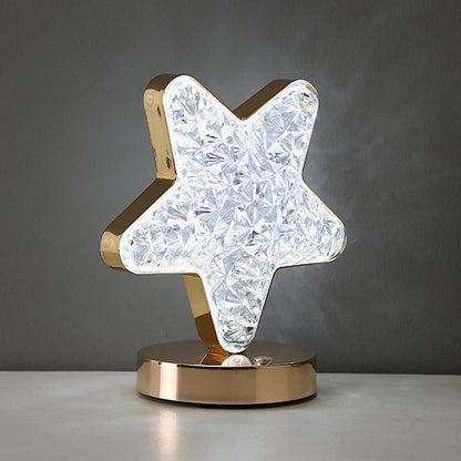 Star Shape Crystal Diamond Lamp Cordless Luxury Lamp with USB Rechargeable, 3 - Way Dimmable & Touch Control Decorative Nightstand Lamp for Bedroom, Living Room, Party, Restaurant Decor (1 Pc ) - infinityexculsivestore.com